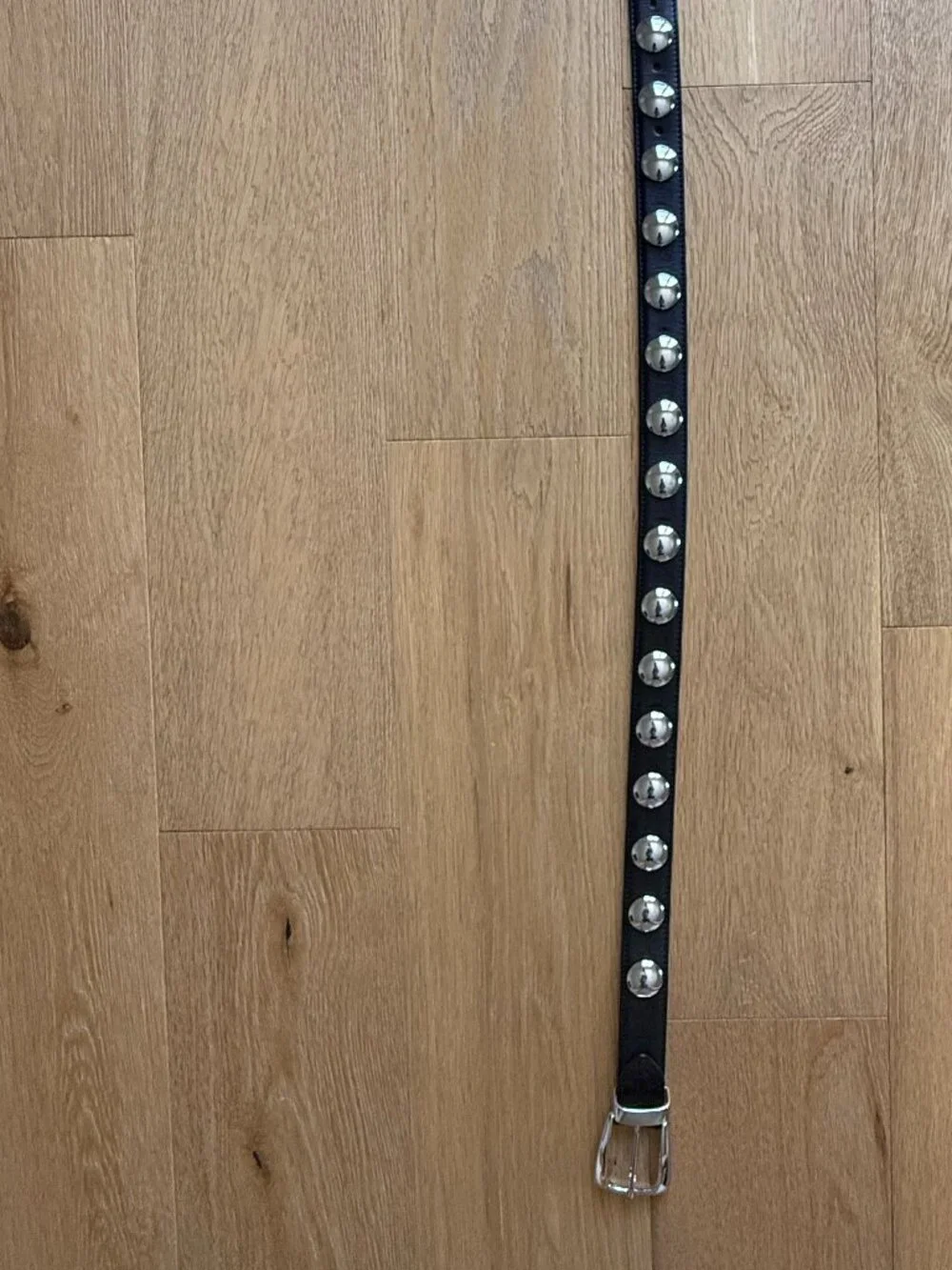 KHAITE Benny Belt Black w/ Silver Studs